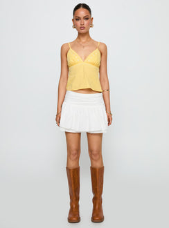   front view of model wearing Princess Polly Written In The Stars Mini Skirt White Mini Skirts Skirts 