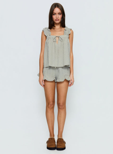 Santabelle Frill Top Check