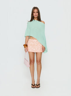   front view of model wearing Princess Polly Leslay Sequin Mini Skirt Orange Mini Skirts Skirts 