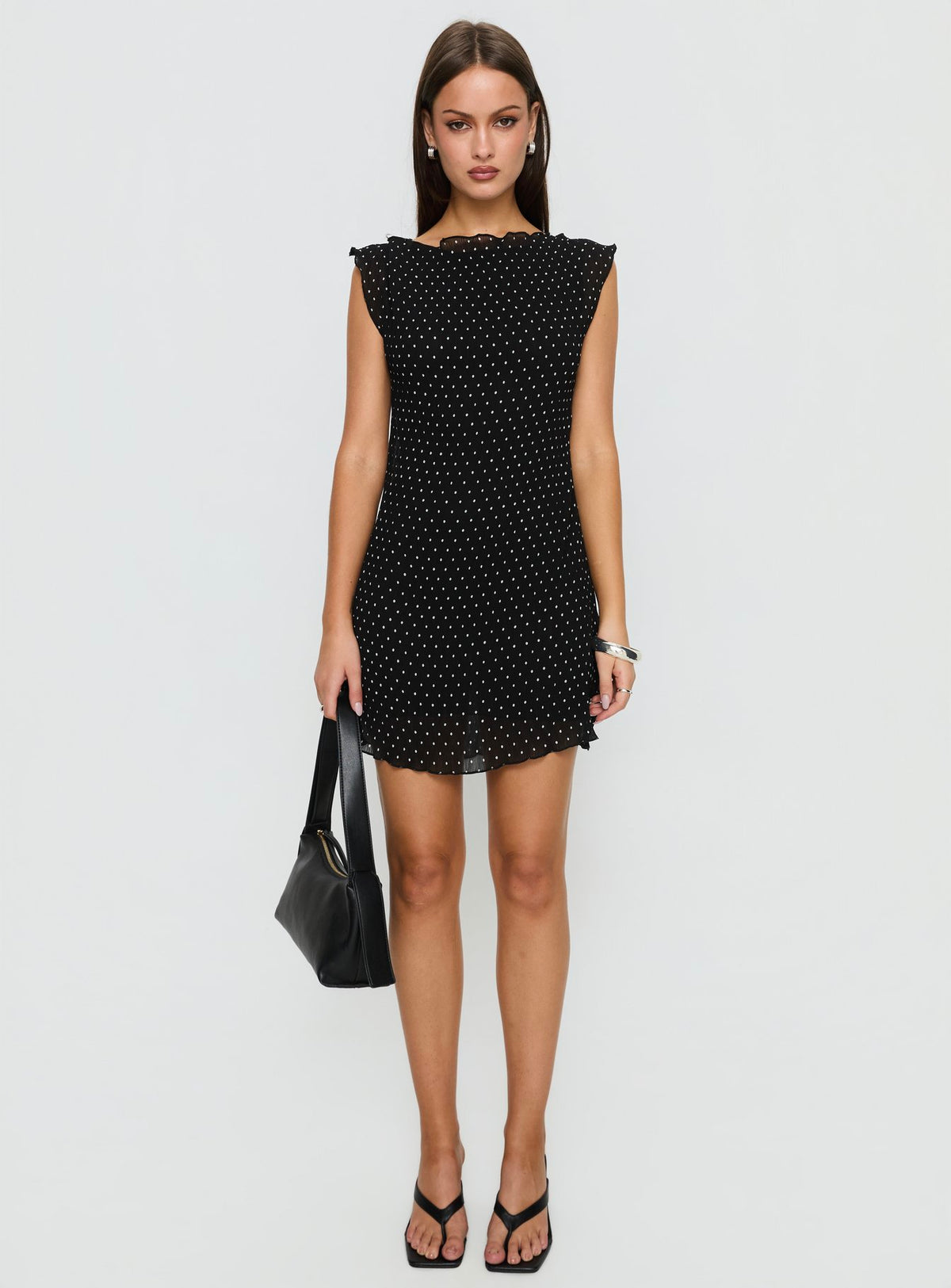 Mariner Mini Dress Noir Polka