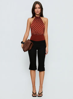 Rania Top Polka Burnt Red