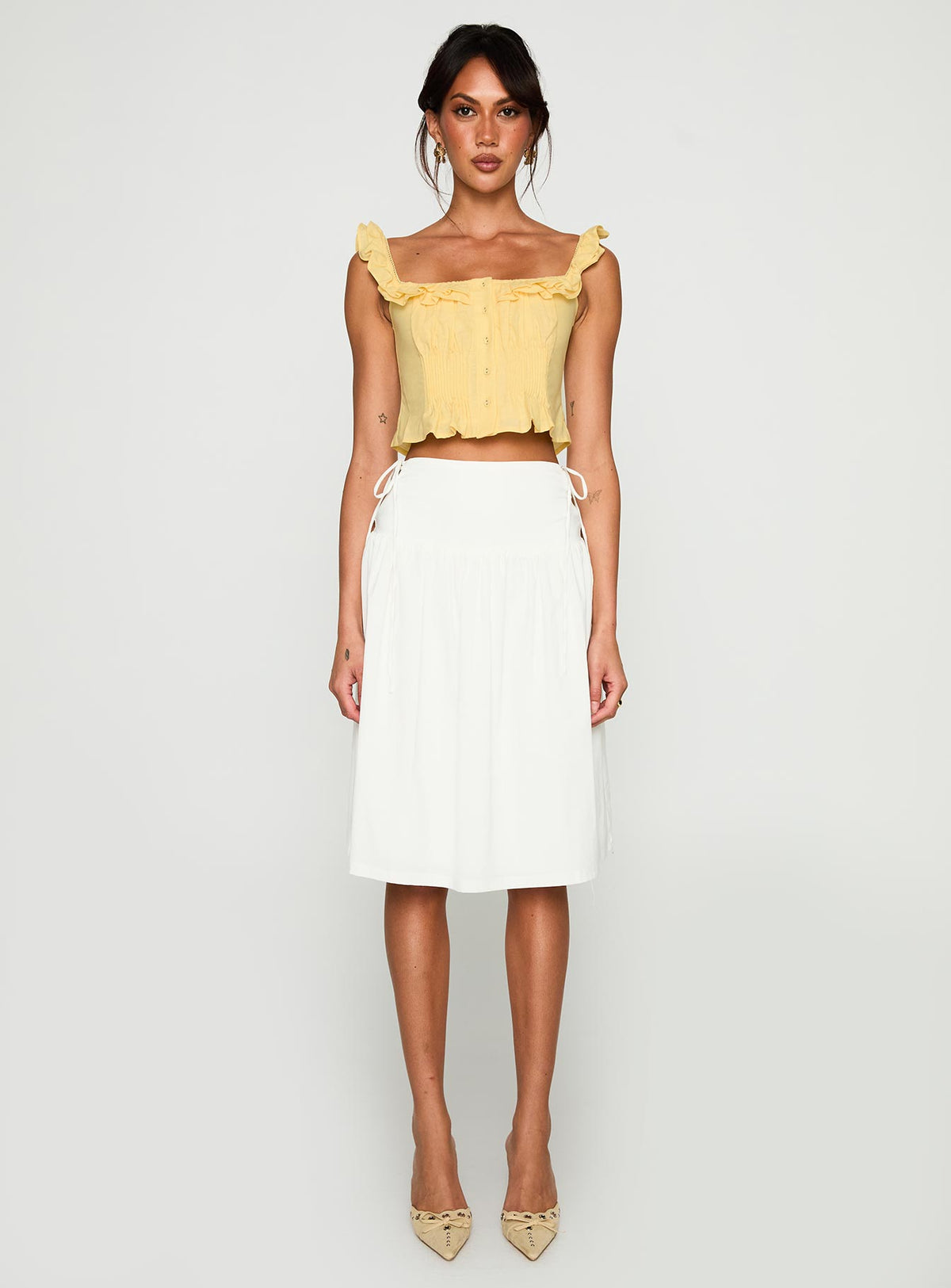 Isadoria Frill Top Yellow