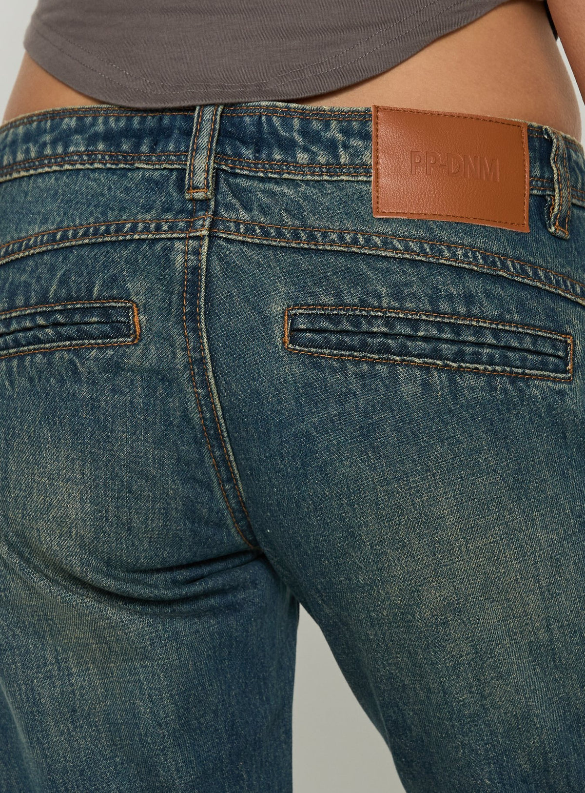 Presenting the Ceilea Ultra Low Rise Denim Capri Pants Dirty Blue in womens regular pants with low-rise waist product Princess Polly