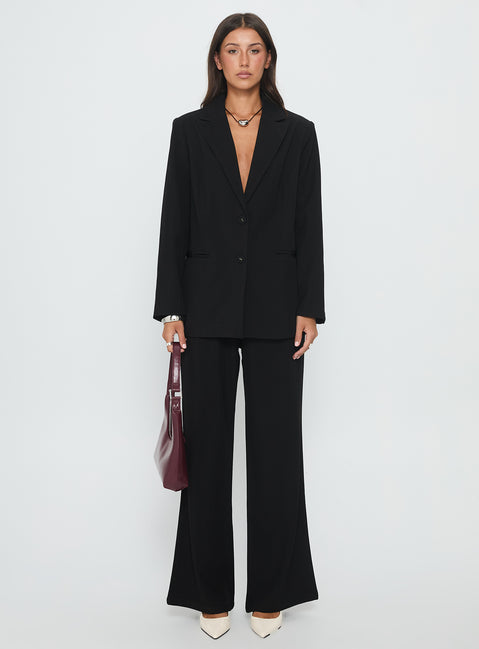Crowd Pleaser Oversized Blazer Black