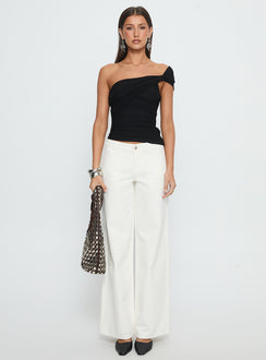 Keandra One Shoulder Top Black
