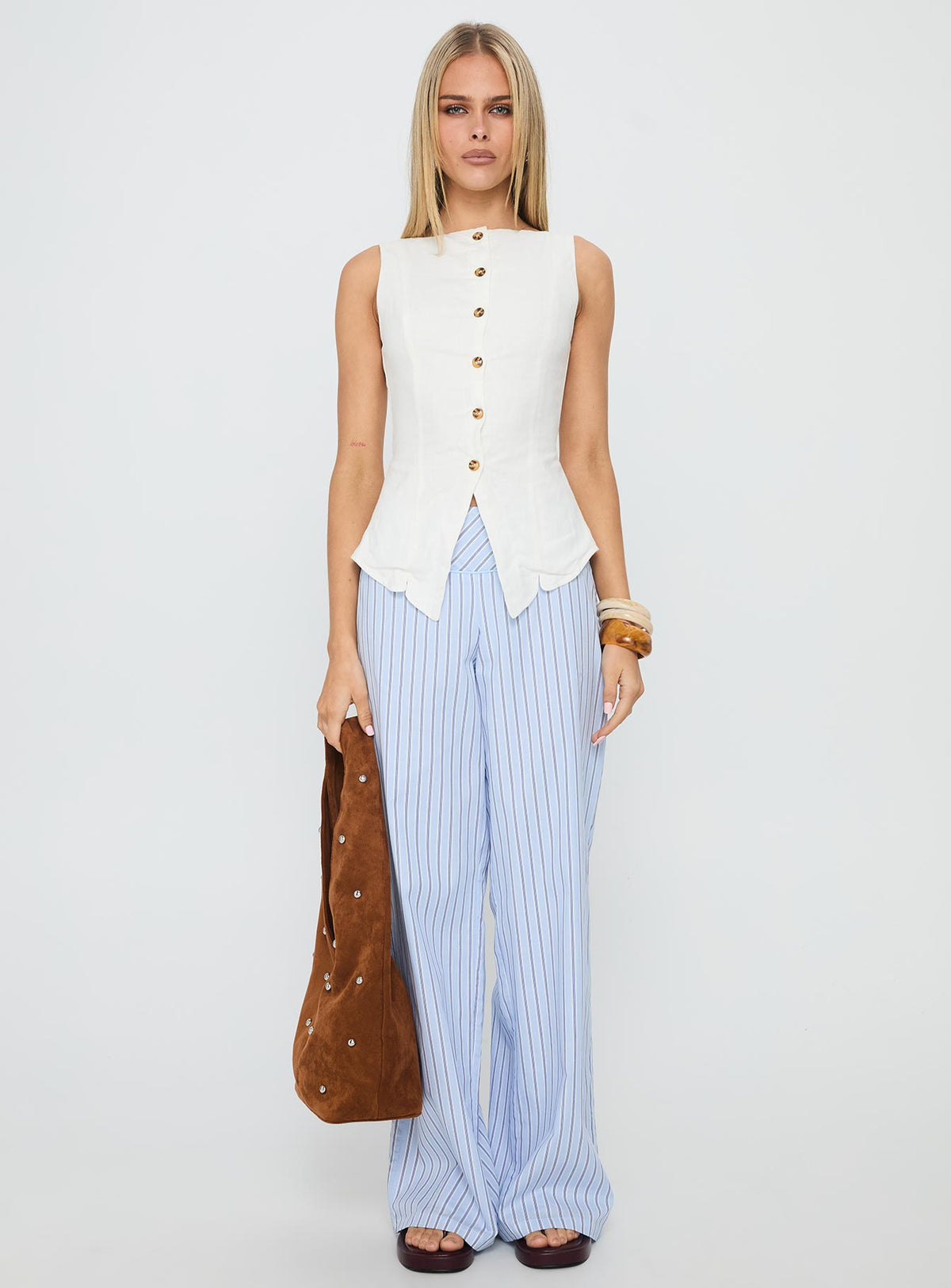 Dulcinea Longline Vest Top White