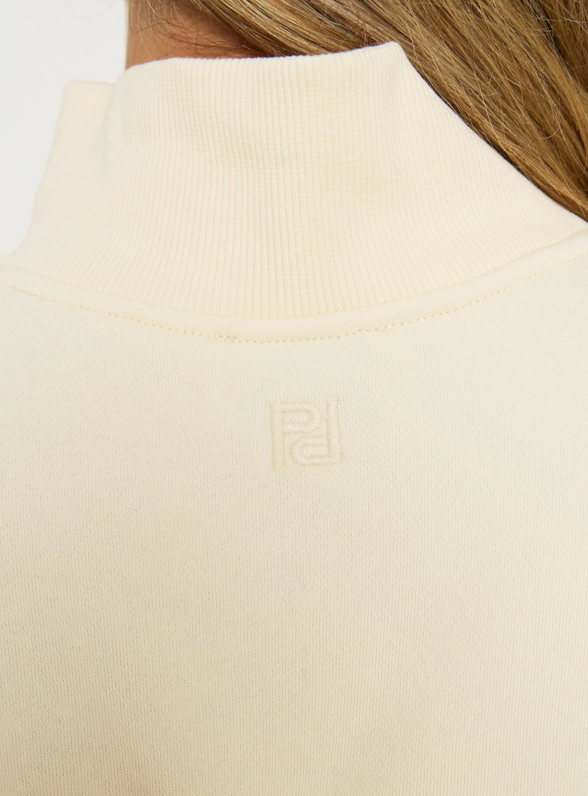 Featuring ribbed funnel detailing on the Anyya Neck Crew Jumper Cream short oversized womens jumper detail Princess Polly