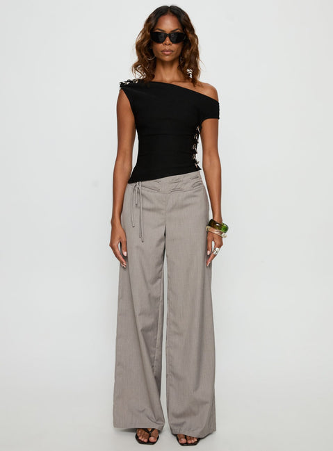 Laude Eyelet Off Shoulder Top Black