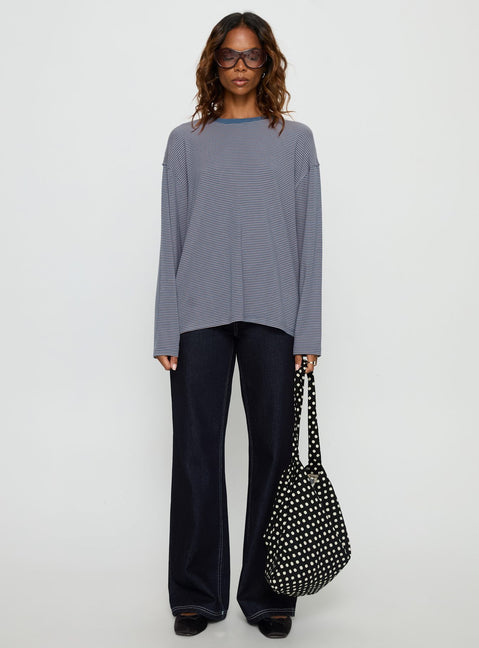 Marlah Long Sleeve Top Blue Stripe