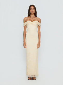 Anabeila Strapless Maxi Dress Lemon