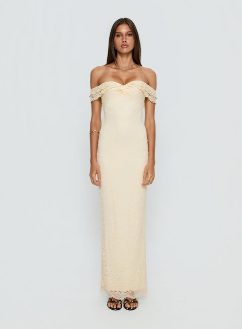 Anabeila Strapless Maxi Dress Lemon