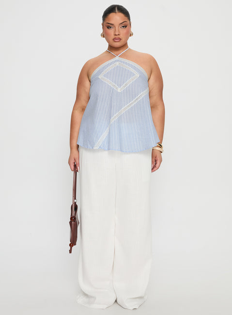 Jezabele Halter Top Blue Stripe Curve
