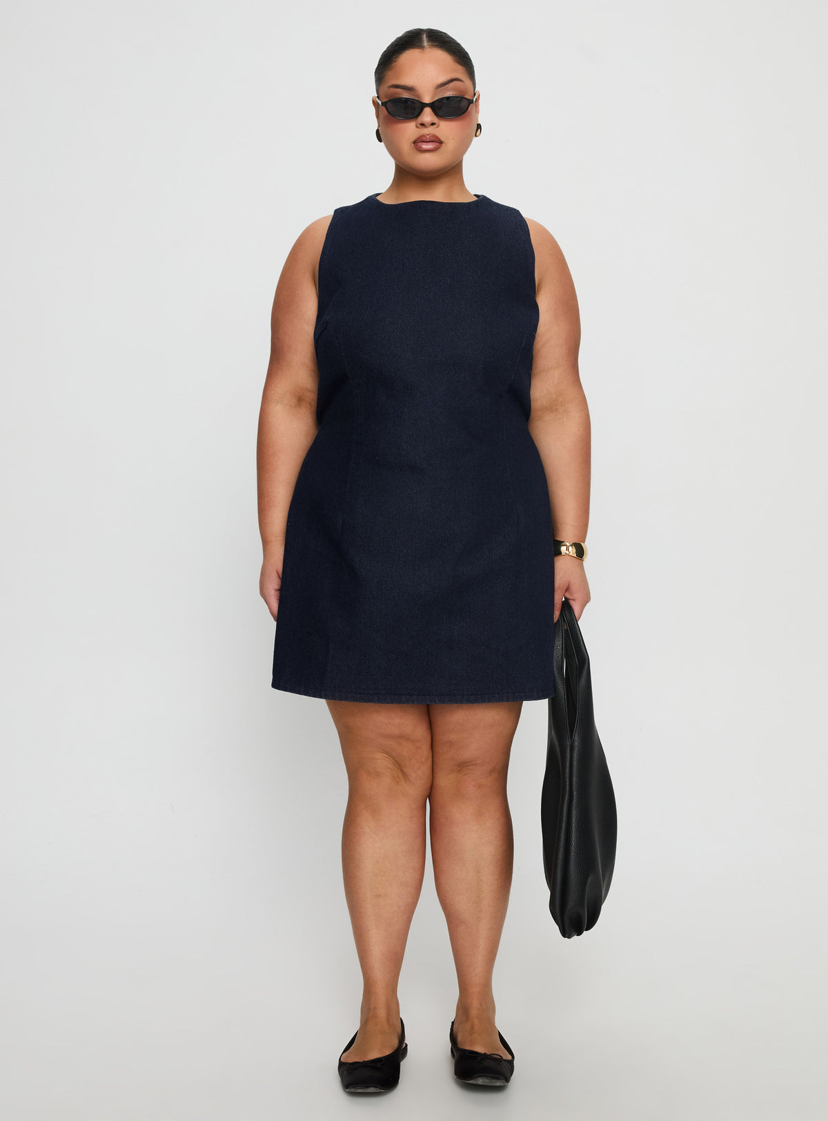 Ainsleigh Shift Denim Playsuit Dark Wash Curve