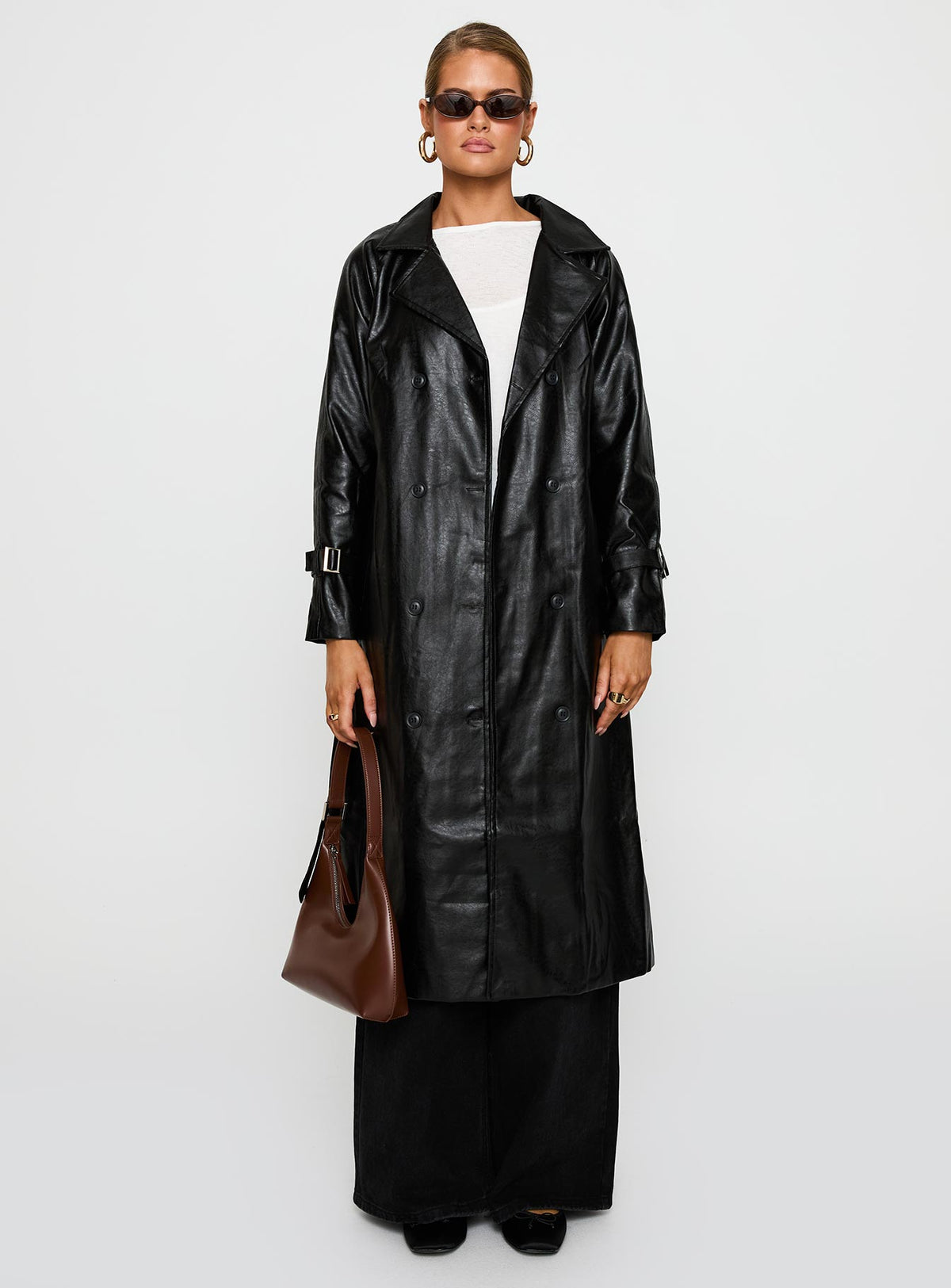 Montanna Faux Leather Coat Black