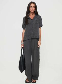 front view of model wearing Princess Polly Mahlab Pants Slate Pants 