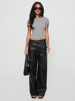 front view of model wearing Princess Polly Top Model Jean Onyx Pants 