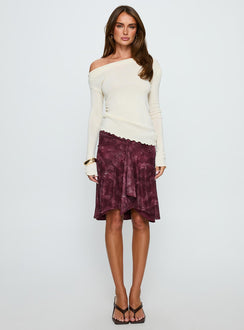 Monna Wide Neck Long Sleeve Top Cream