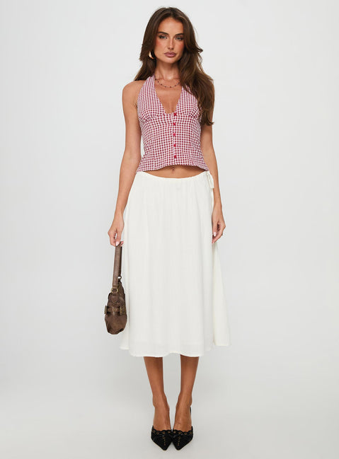 Isolda Halter Top Red Check