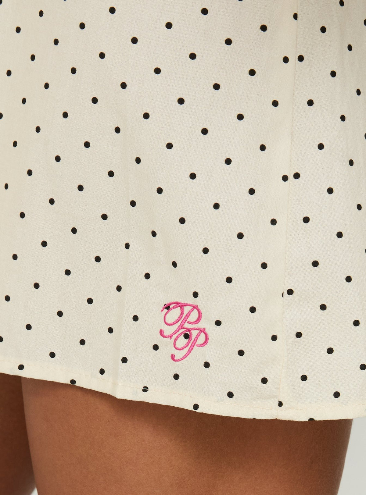 Nattalie Babydoll Sleep Mini Dress Cream Polka Dot