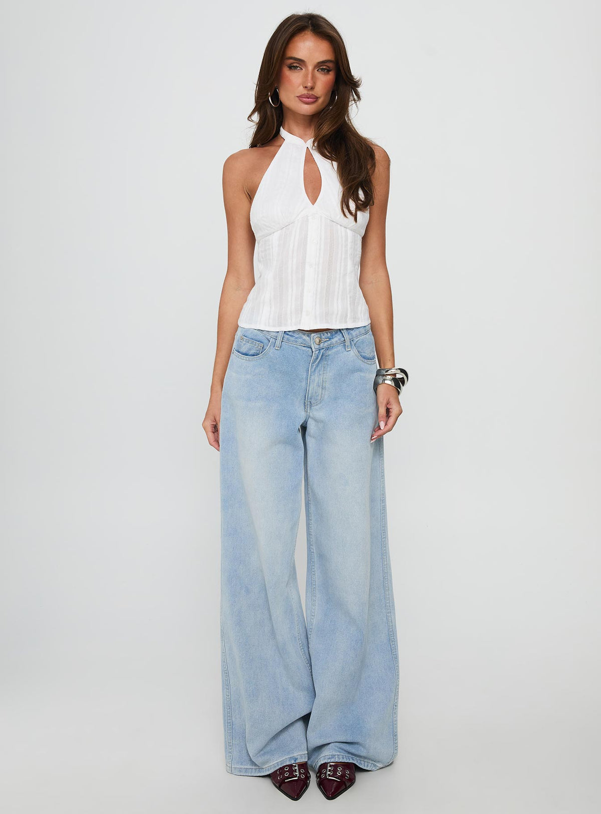 Call You Up Keyhole Backless Top White