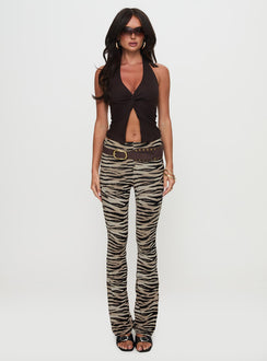 front view of model wearing Princess Polly Docella Pants Tiger Pants 