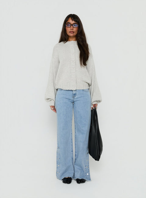 Edern Cardigan Light Grey Marle