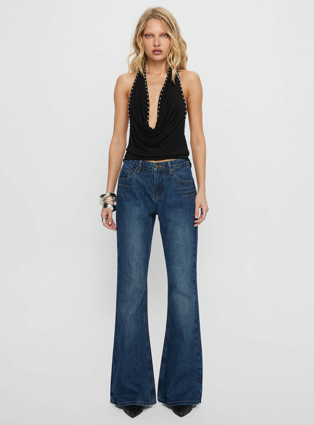 Wide World Mid Rise Bootleg Jeans Mid Blue Mid Rise Jeans Jeans 