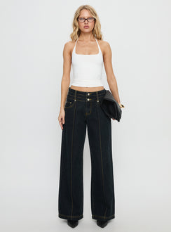Hannalee Low Rise Wide Leg Jeans Grunge Wash Low Rise Jeans Jeans 