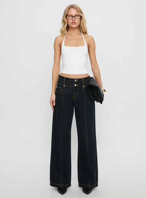 Hannalee Low Rise Wide Leg Jeans Grunge Wash Low Rise Jeans Jeans 