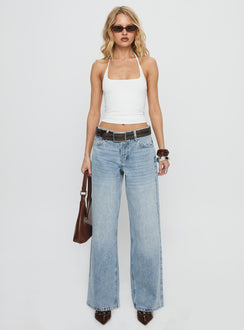 Serenitia Mid Rise Straight Leg Jeans Light Wash Tall
