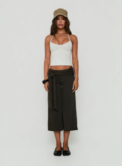 Cecilly Trim Racerback Top Grey Marle