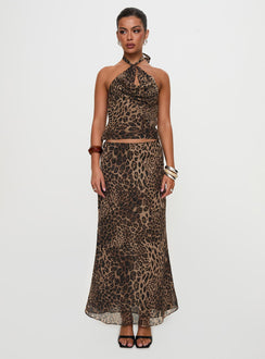 Eleganza Maxi Skirt Leopard Petite Maxi Skirts Skirts 