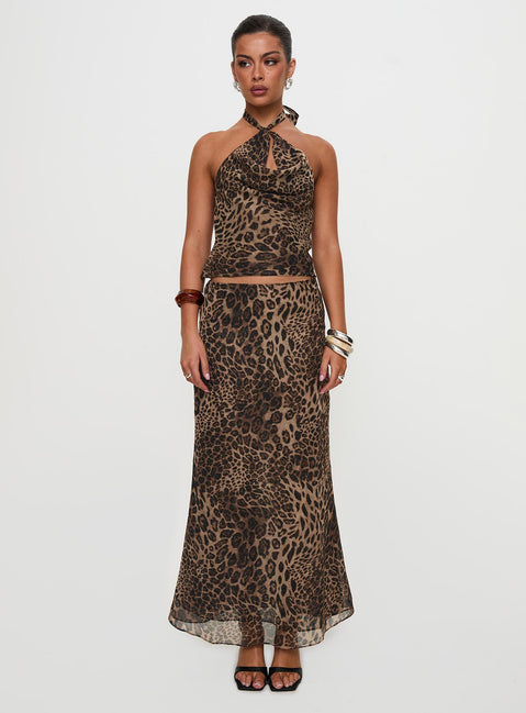 Eleganza Maxi Skirt Leopard Petite Maxi Skirts Skirts 