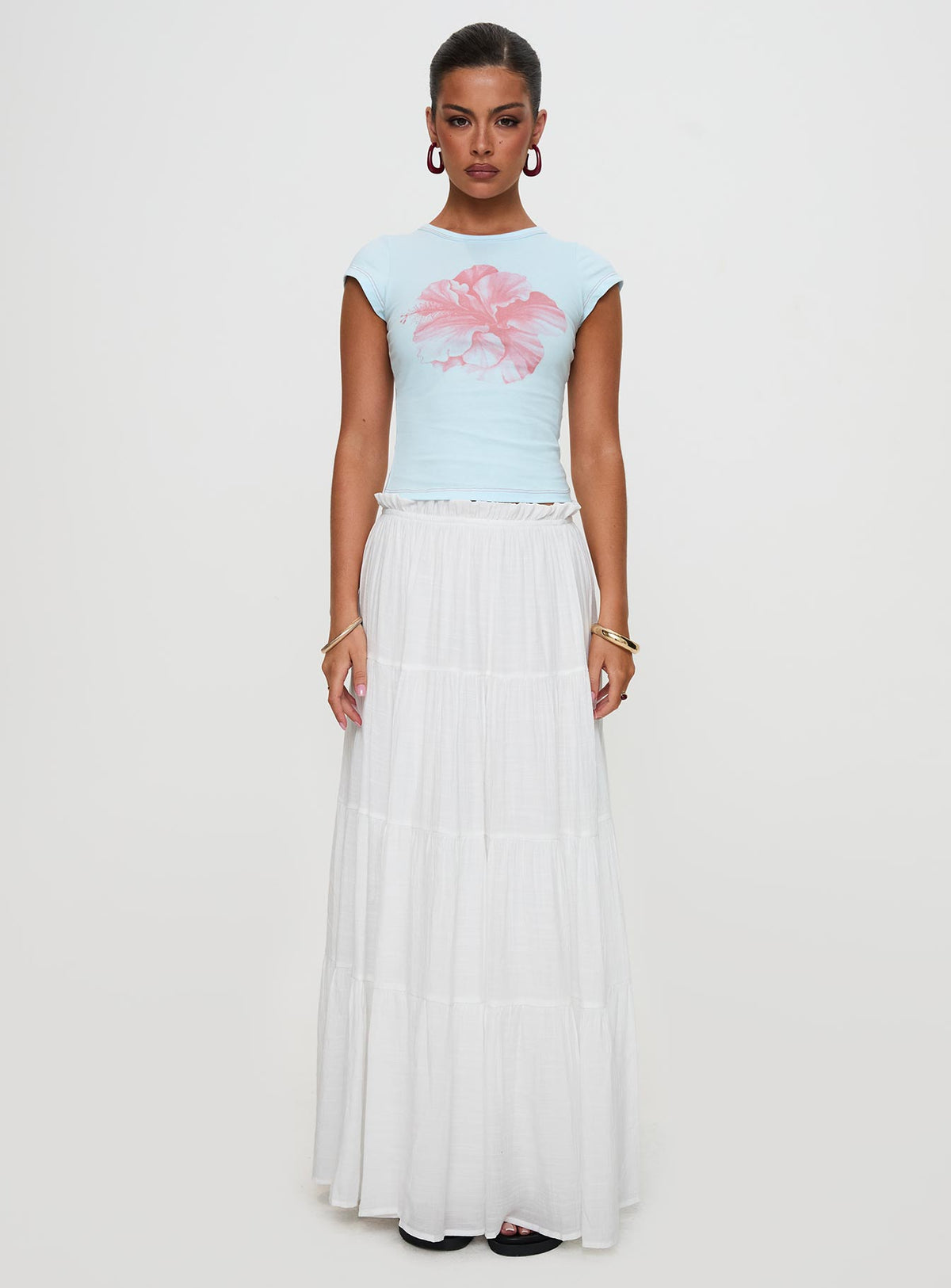 Owenz Hibiscus Baby Tee Blue