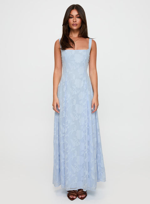 Margaux Burnout Maxi Dress Blue