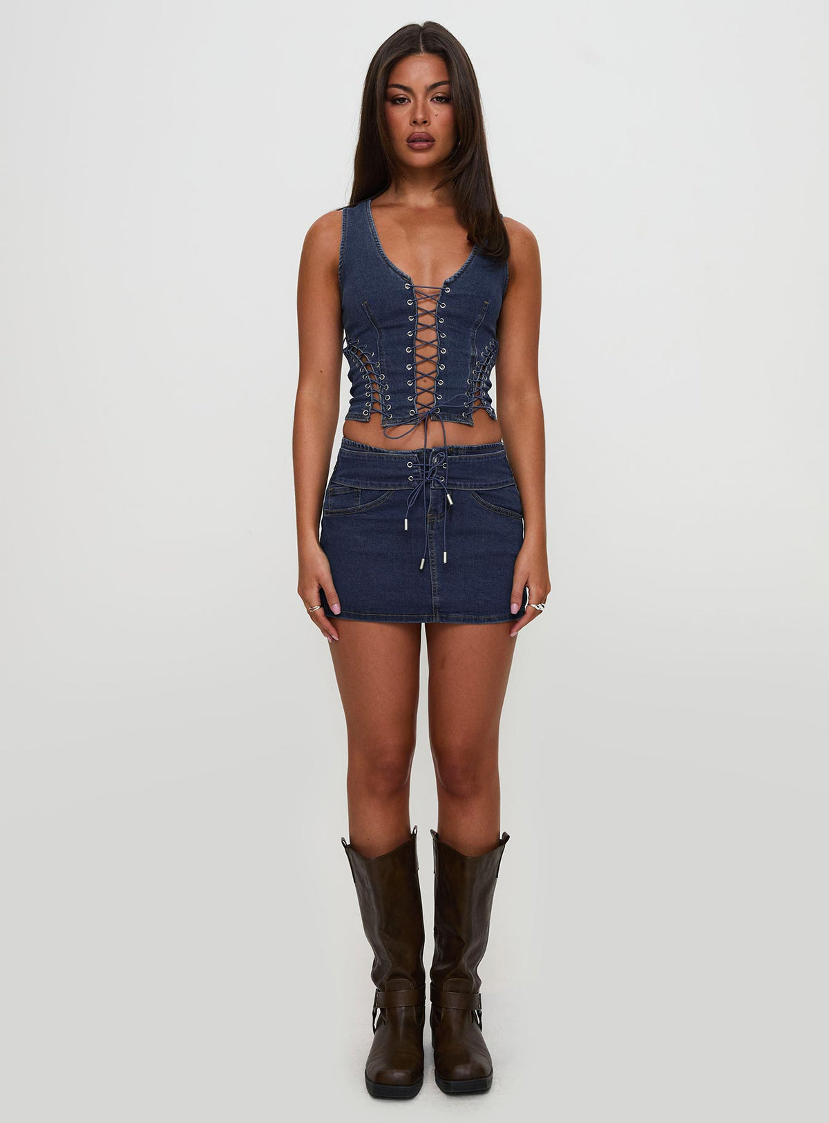 Edenette Top Mid Blue Wash