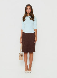 Daily Define Boatneck 3/4 Sleeve Top Icy Blue