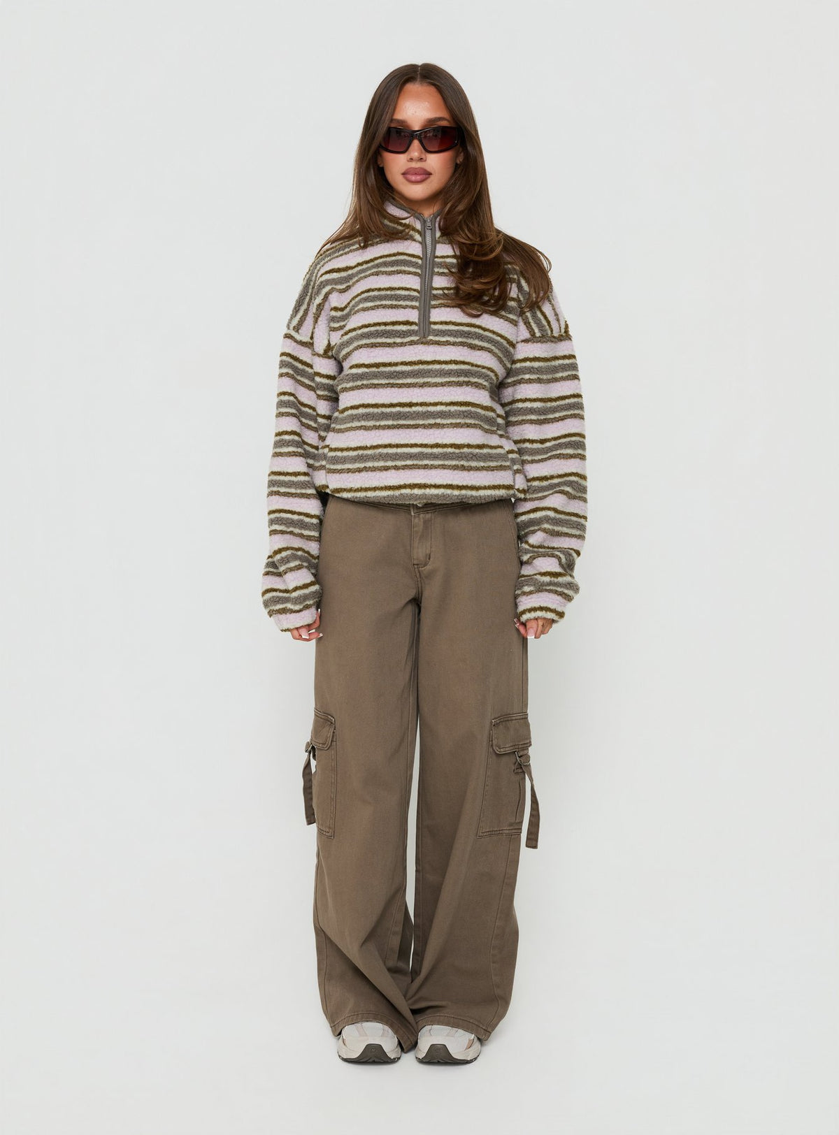Quinee Polar Fleece Jumper Pink Multi Cropped Jumpers Jumpers 