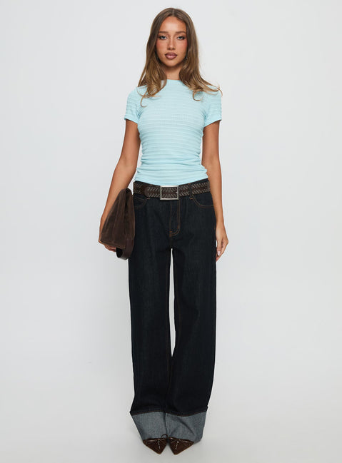 So Much Magic Textured Top Blue
