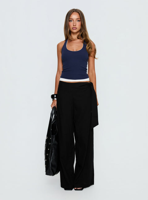 Debee Layered Halter Top Navy / White