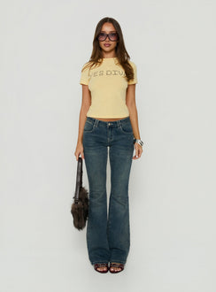 Yes Diva Graphic Baby Tee Yellow
