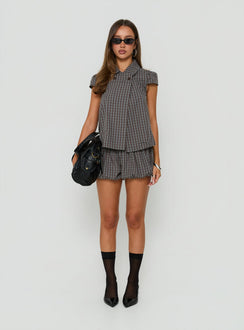 Tuckerr Trench Top Grey Check