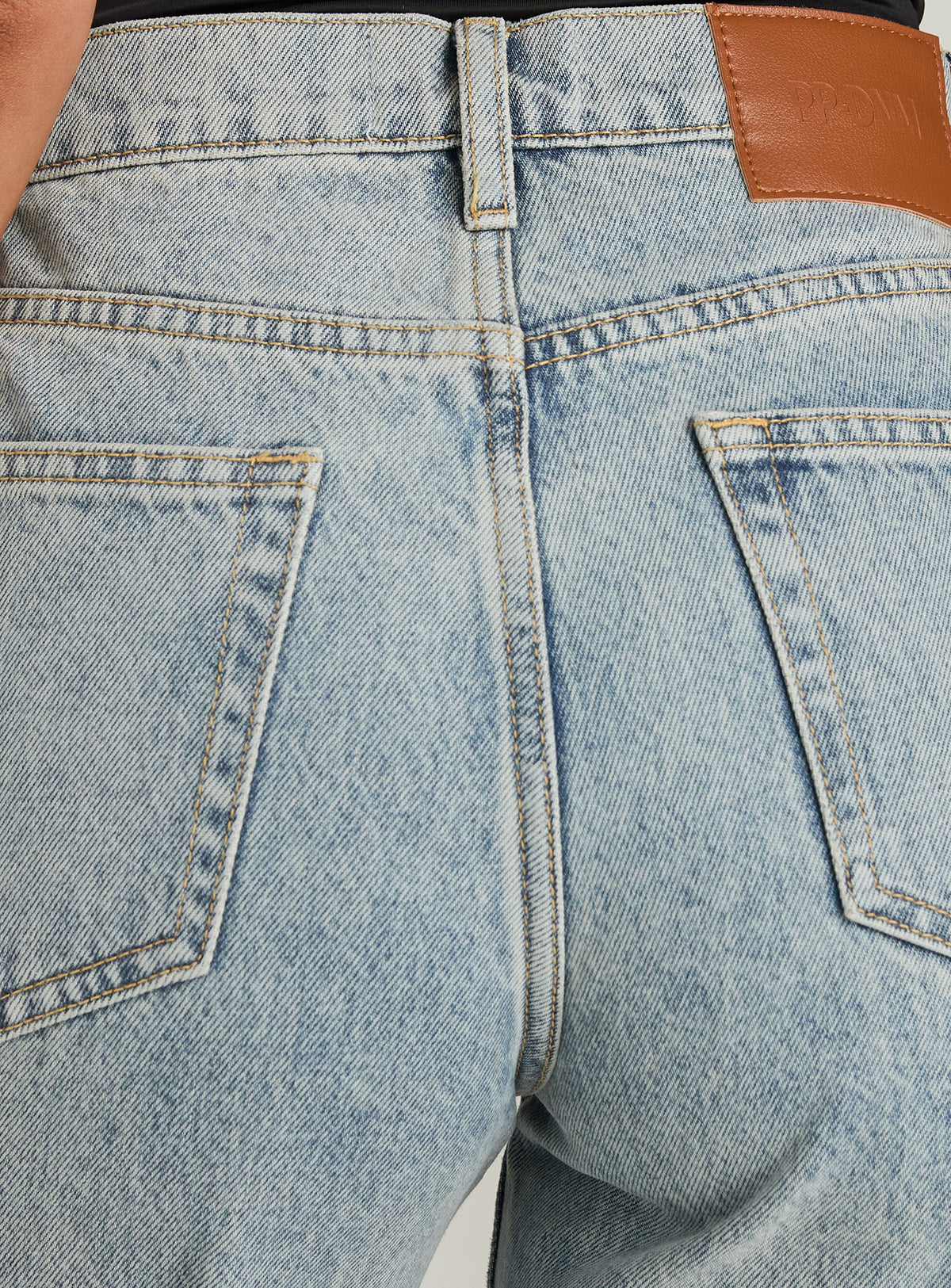 Fawcett High Rise Straight Leg Jeans Light Blue Wash