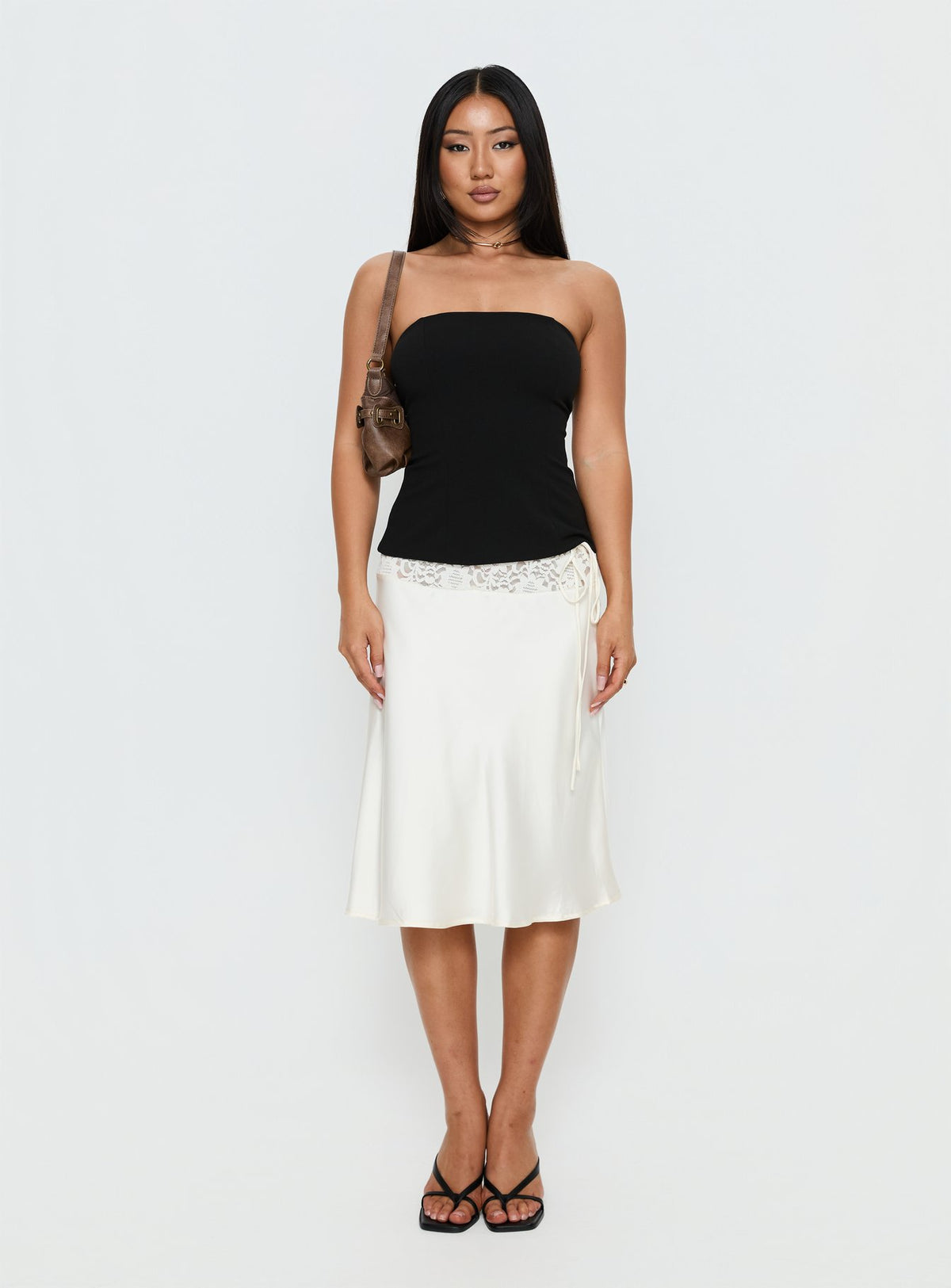 Loreto Strapless Tie Back Top Black
