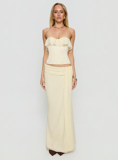 Holliann Strapless Frill Corset Top Butter
