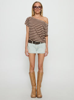 Icon Baby Off Shoulder Top Brown Stripe