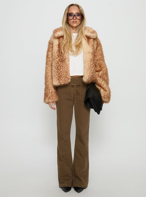Dawnn Faux Fur Jacket Animal