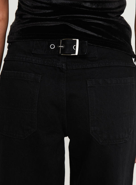 Jankins Low Rise Straight Leg Jeans Black Mid Rise Jeans Jeans 