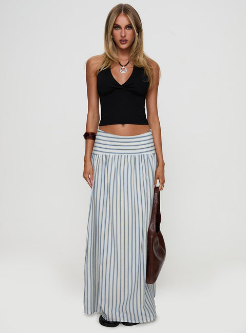   front view of model wearing Princess Polly Find Your Love Flowy Maxi Skirt White Maxi Skirts Skirts 