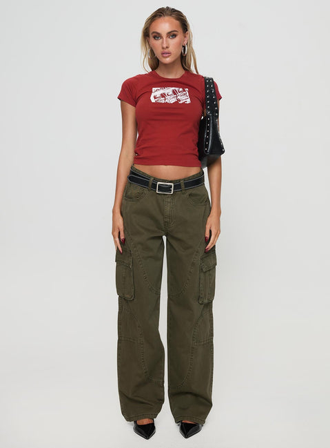 product Princess Polly Ahstin Mid Rise Straight Leg Cargo Jeans Green Petite Mid Rise Jeans Jeans 